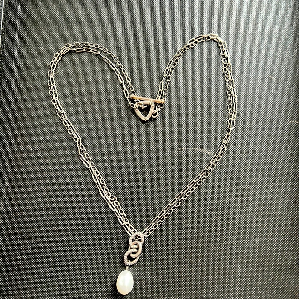 Silpada N1353 Oxidized Sterling Silver and Freshwater Pearl Necklace